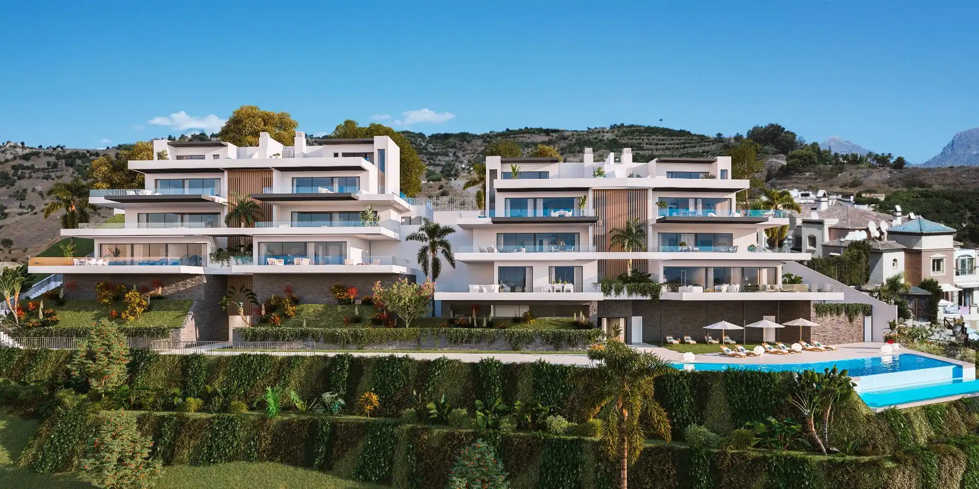 Exterior view of Flat for sale in Torrox  with Air Conditioner, Storage room and Community pool