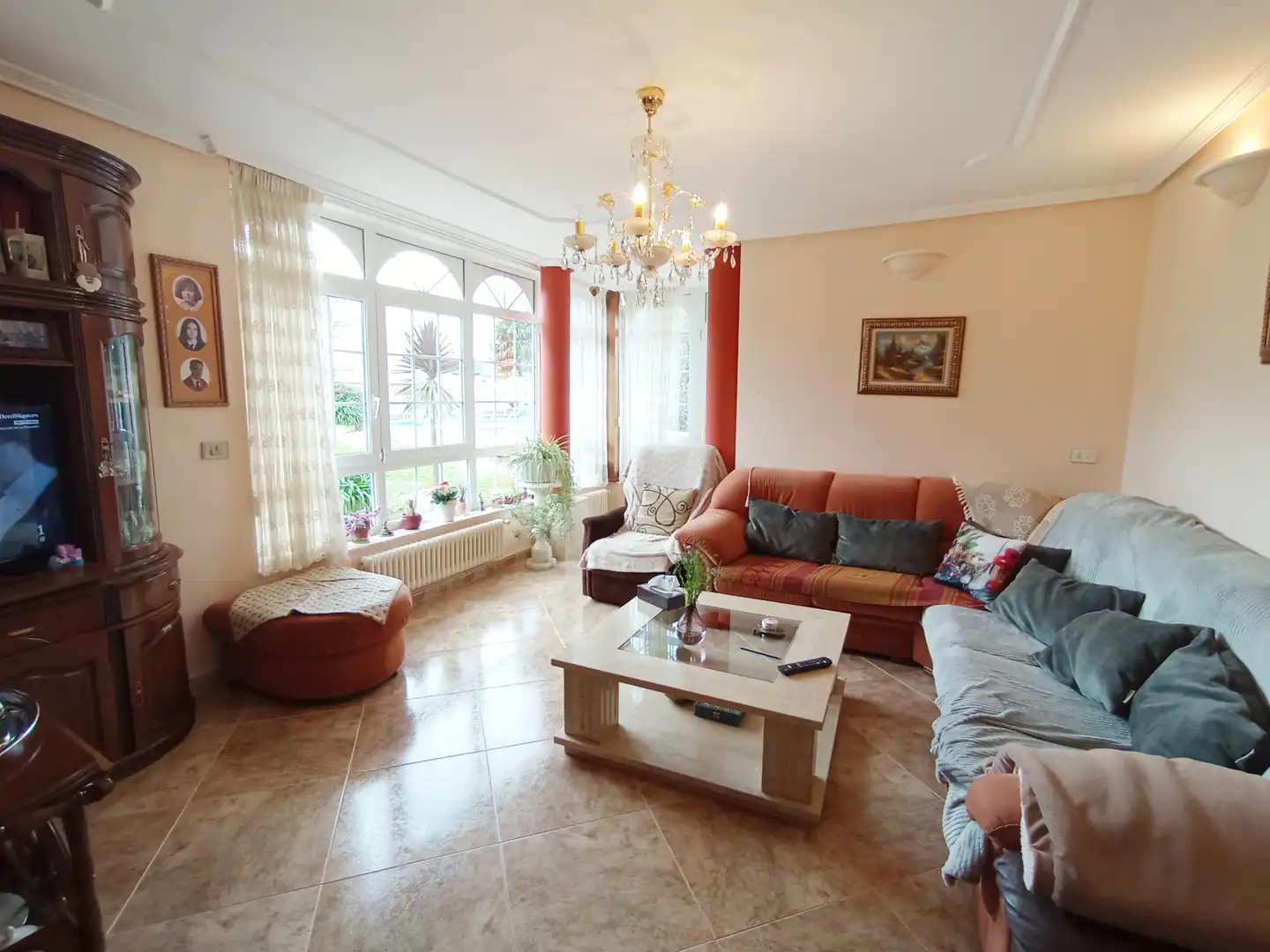 Living room of Houses for sale in Coirós  with Heating, Private garden and Parquet flooring