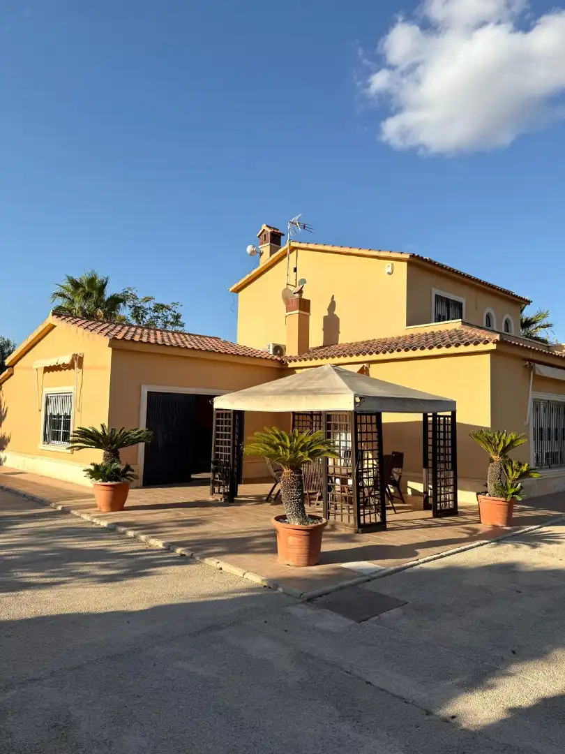 Vista exterior de Casa o xalet en venda en Elche / Elx amb Aire condicionat, Calefacció i Jardí privat