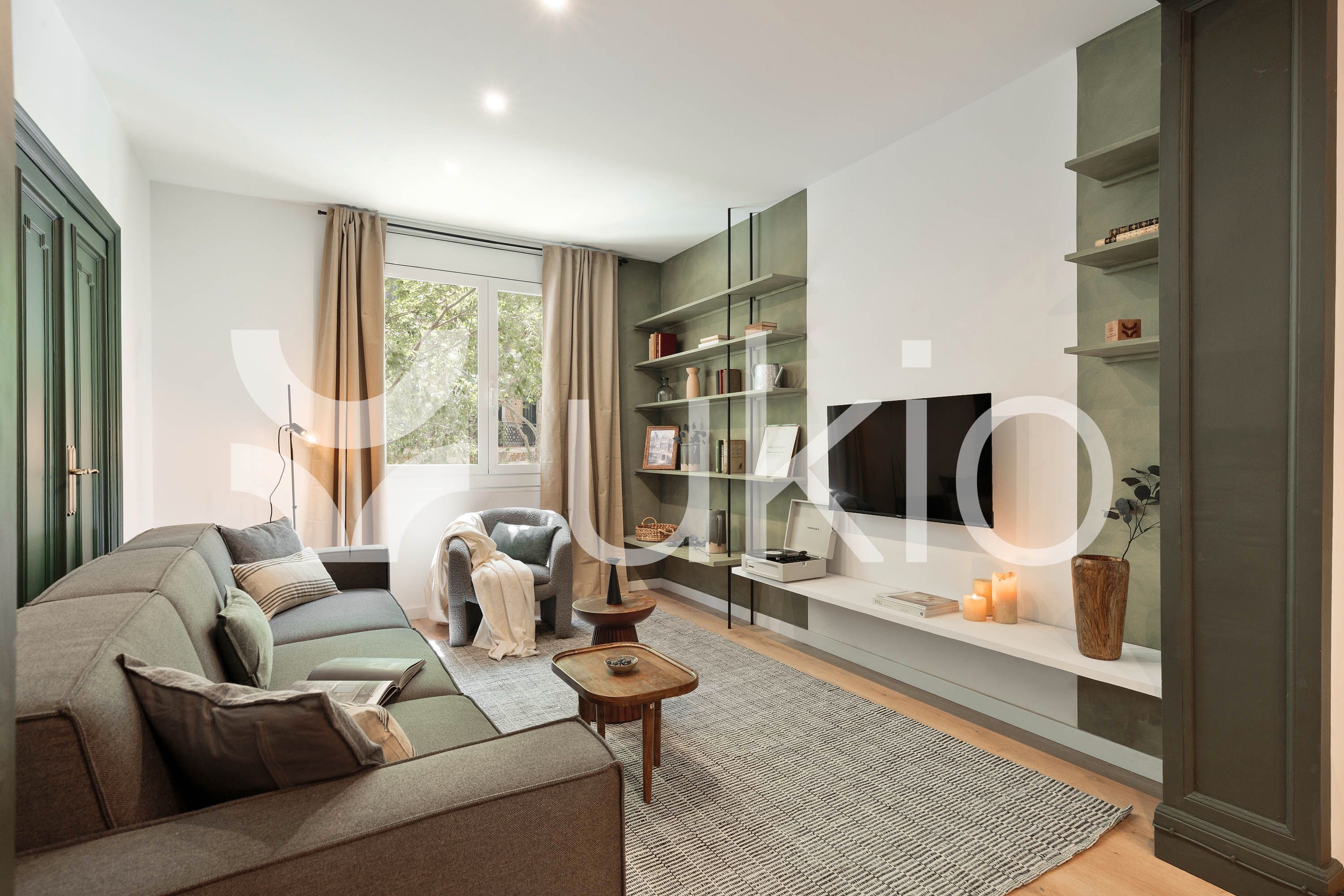 Living room of Apartment to rent in  Barcelona Capital  with Air Conditioner, Heating and Terrace