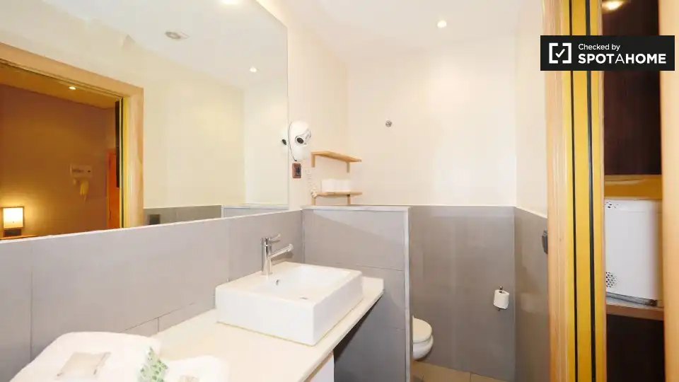 Baño de Piso de alquiler en Barcelona con Aire acondicionado, Calefacción y Amueblado