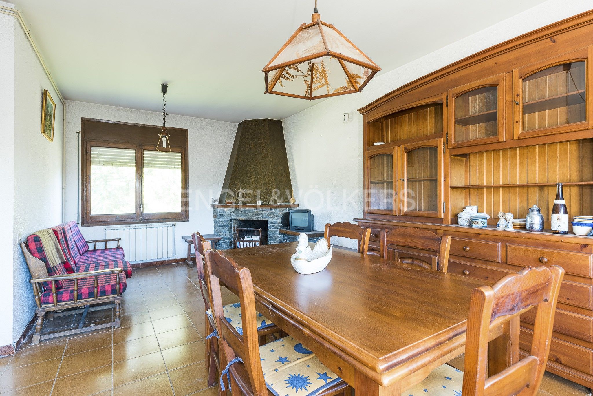 Menjador de Finca rústica en venda en Sant Pere de Vilamajor amb Calefacció, Jardí privat i Terrassa