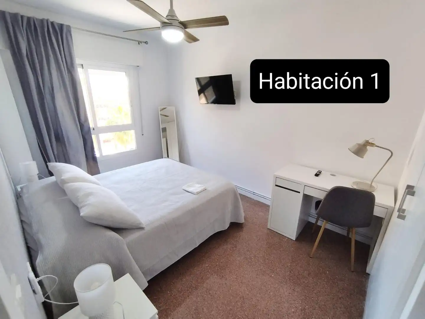 Habitación de Piso para compartir en Murcia con Aire acondicionado, Terraza y Amueblado