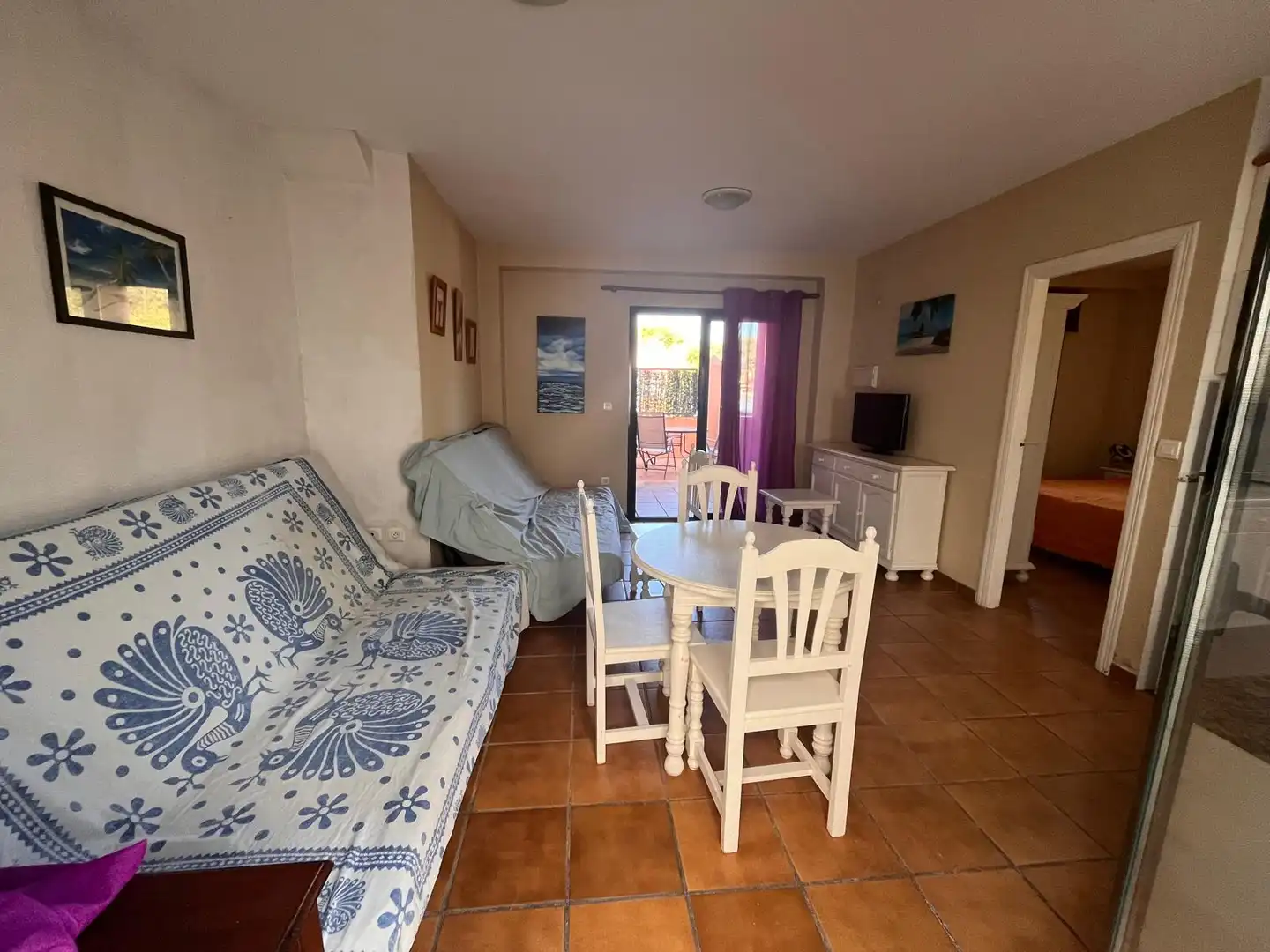 Sala de estar de Apartamento en venta en Islantilla con Jardín privado, Piscina y Amueblado