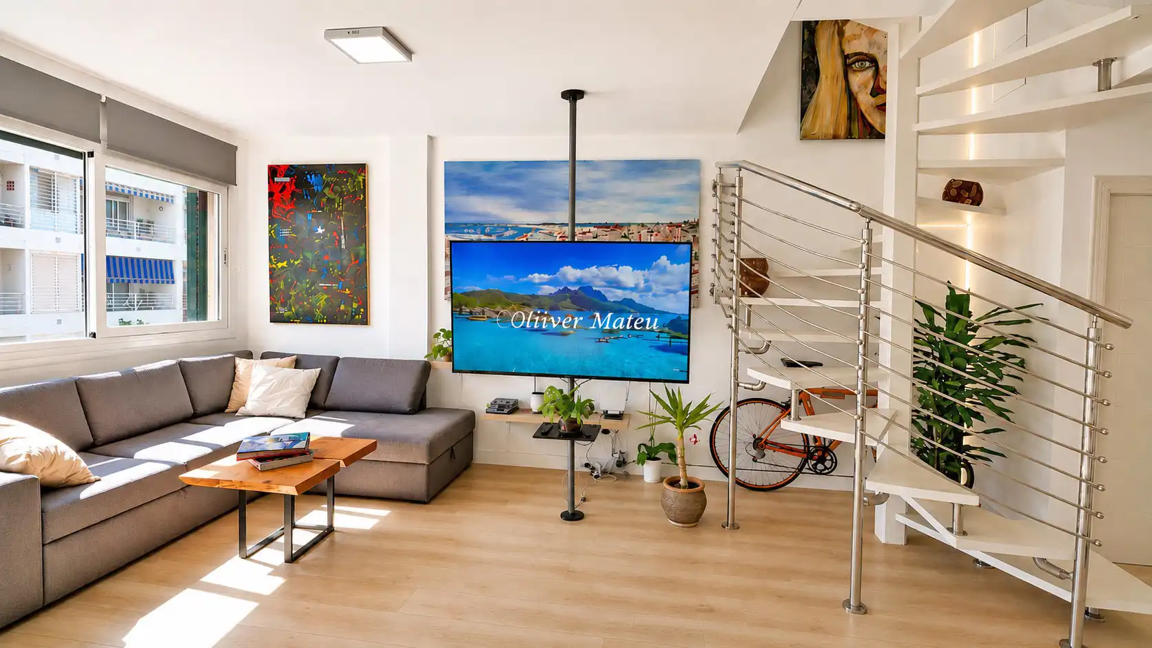 Sala de estar de Ático en venta en  Palma de Mallorca con Aire acondicionado, Calefacción y Parquet