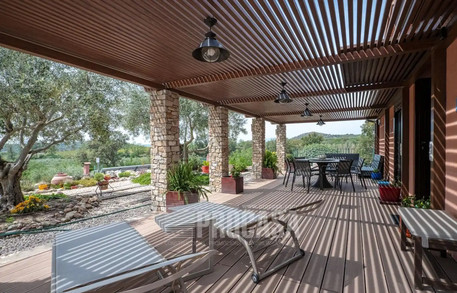 Terrace of Houses for sale in Masarac i Vilarnadal  with Air Conditioner, Storage room and Swimming Pool