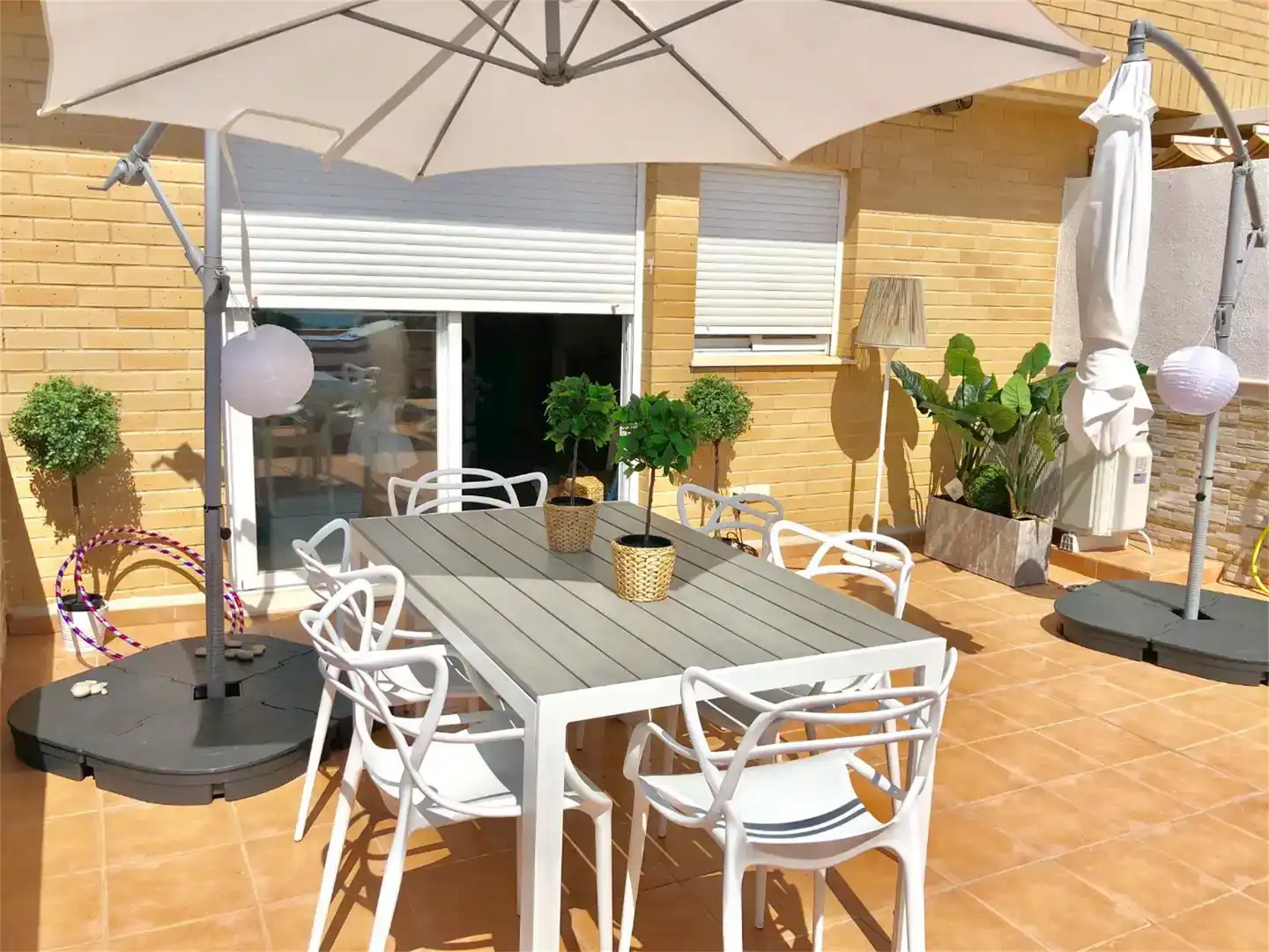 Terrasse von Dachboden zur Miete in Oropesa del Mar / Orpesa mit Klimaanlage und Schwimmbad