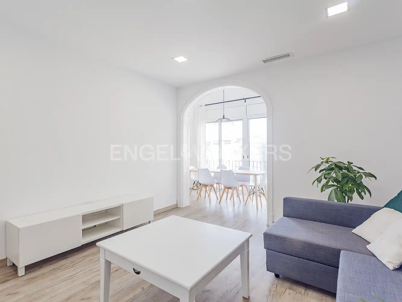 Sala de estar de Piso de alquiler en Barcelona con Aire acondicionado, Calefacción y Parquet