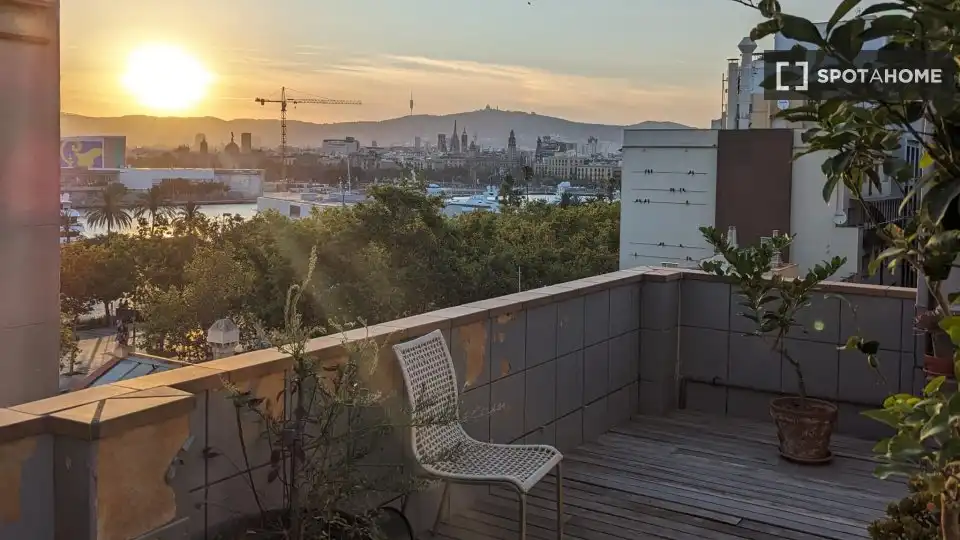 Terraza de Piso de alquiler en Barcelona con Aire acondicionado, Calefacción y Amueblado