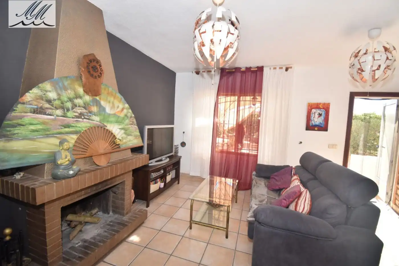 Sala de estar de Casa adosada en venta en Cartagena con Aire acondicionado, Terraza y Amueblado