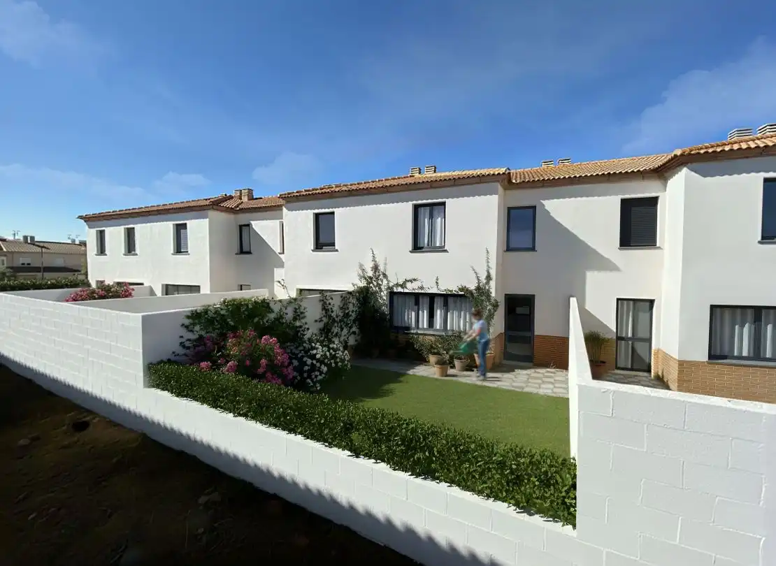 Vista exterior de Casa adosada en venta en Mascaraque con Aire acondicionado, Calefacción y Jardín privado