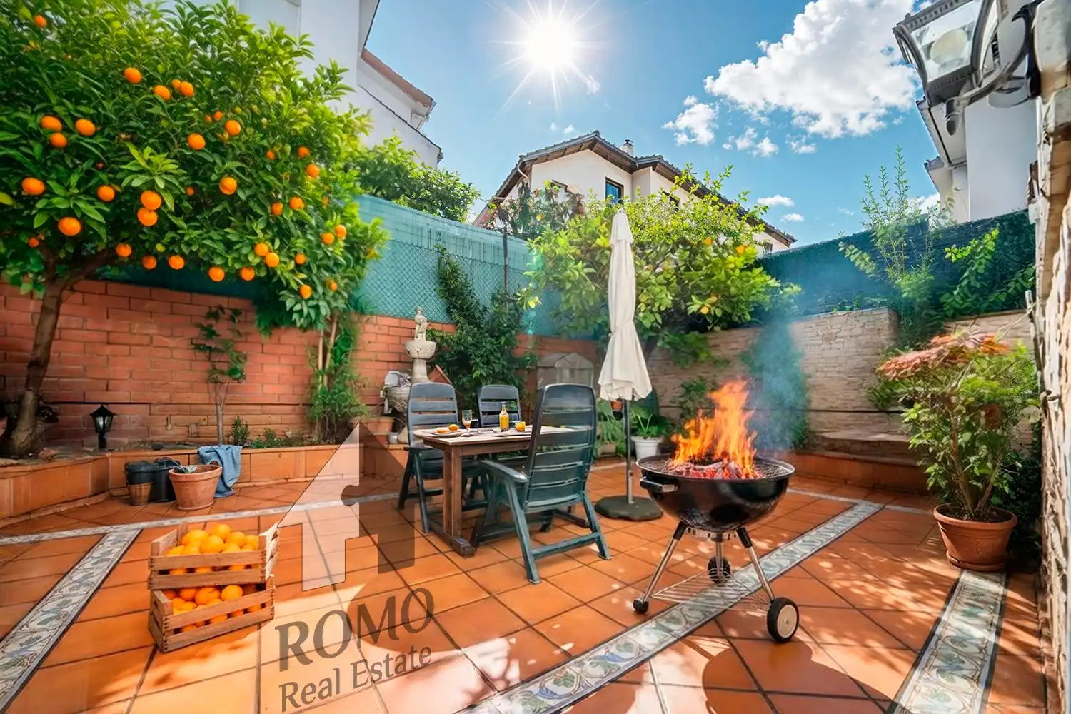 Terraza de Casa adosada en venta en Santa Perpètua de Mogoda con Aire acondicionado, Calefacción y Jardín privado
