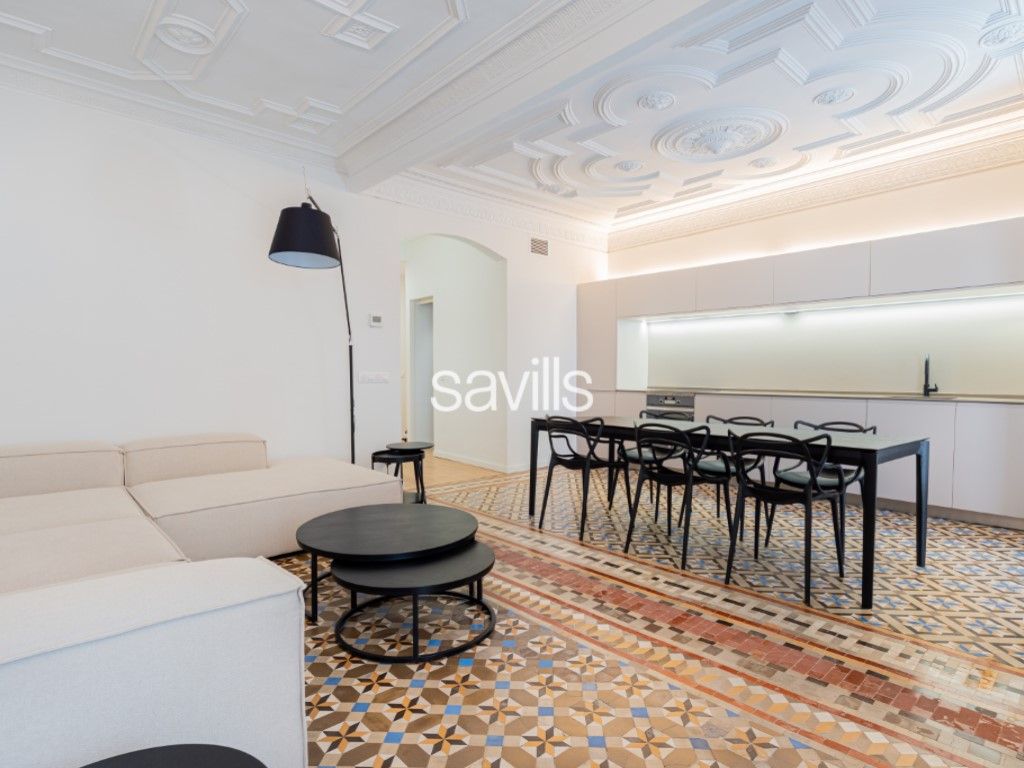 Living room of Apartment for sale in  Barcelona Capital  with Air Conditioner, Terrace and Furnished