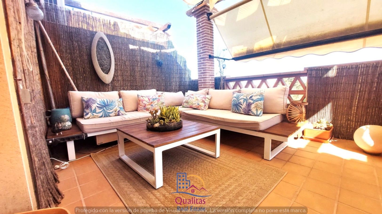 Terrace of Attic to rent in Oliva  with Air Conditioner, Heating and Private garden