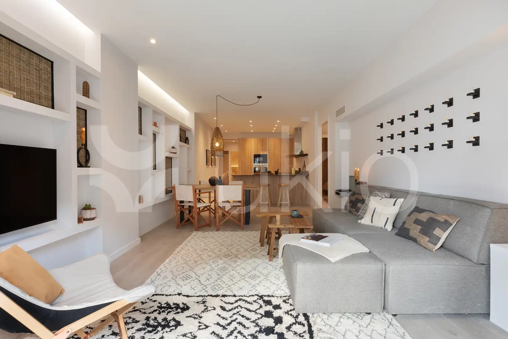 Wohnzimmer von Wohnungen zur Miete in Barcelona mit Klimaanlage, Terrasse und Möbliert