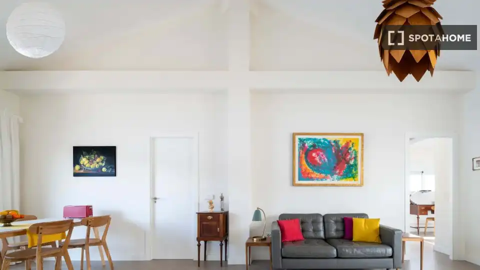 Sala d'estar de Apartament per a compartir en Sevilla amb Aire condicionat, Terrassa i Moblat