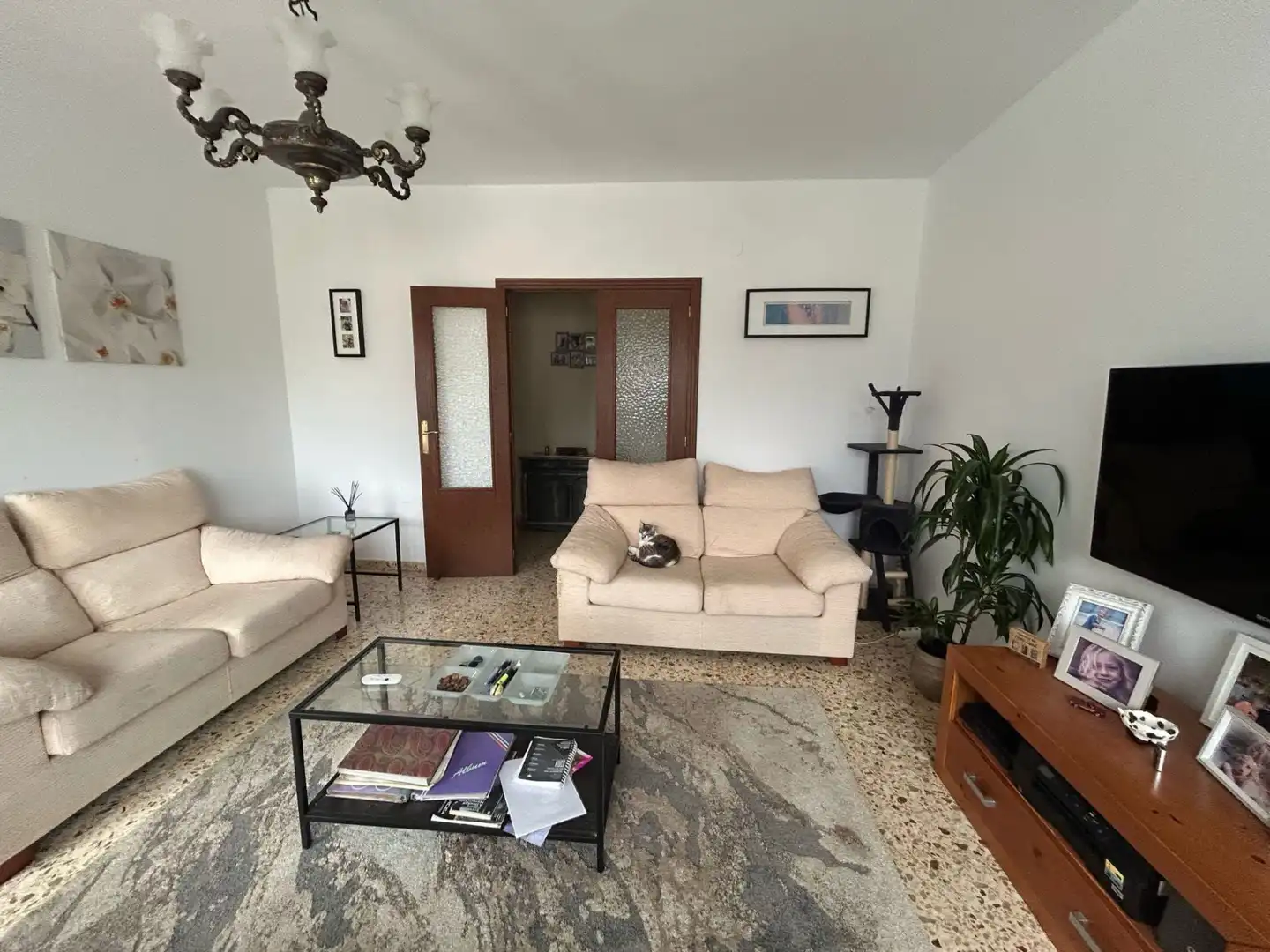 Living room of Flat for sale in Parcent  with Furnished and Balcony