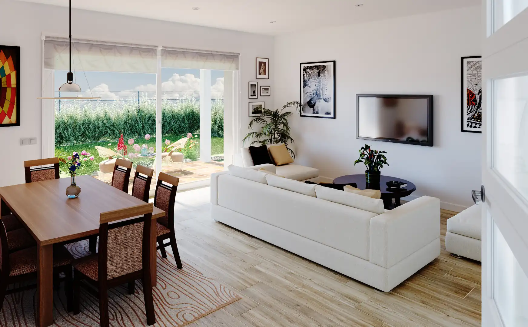 Sala de estar de Casa adosada en venta en Encinillas, Segovia