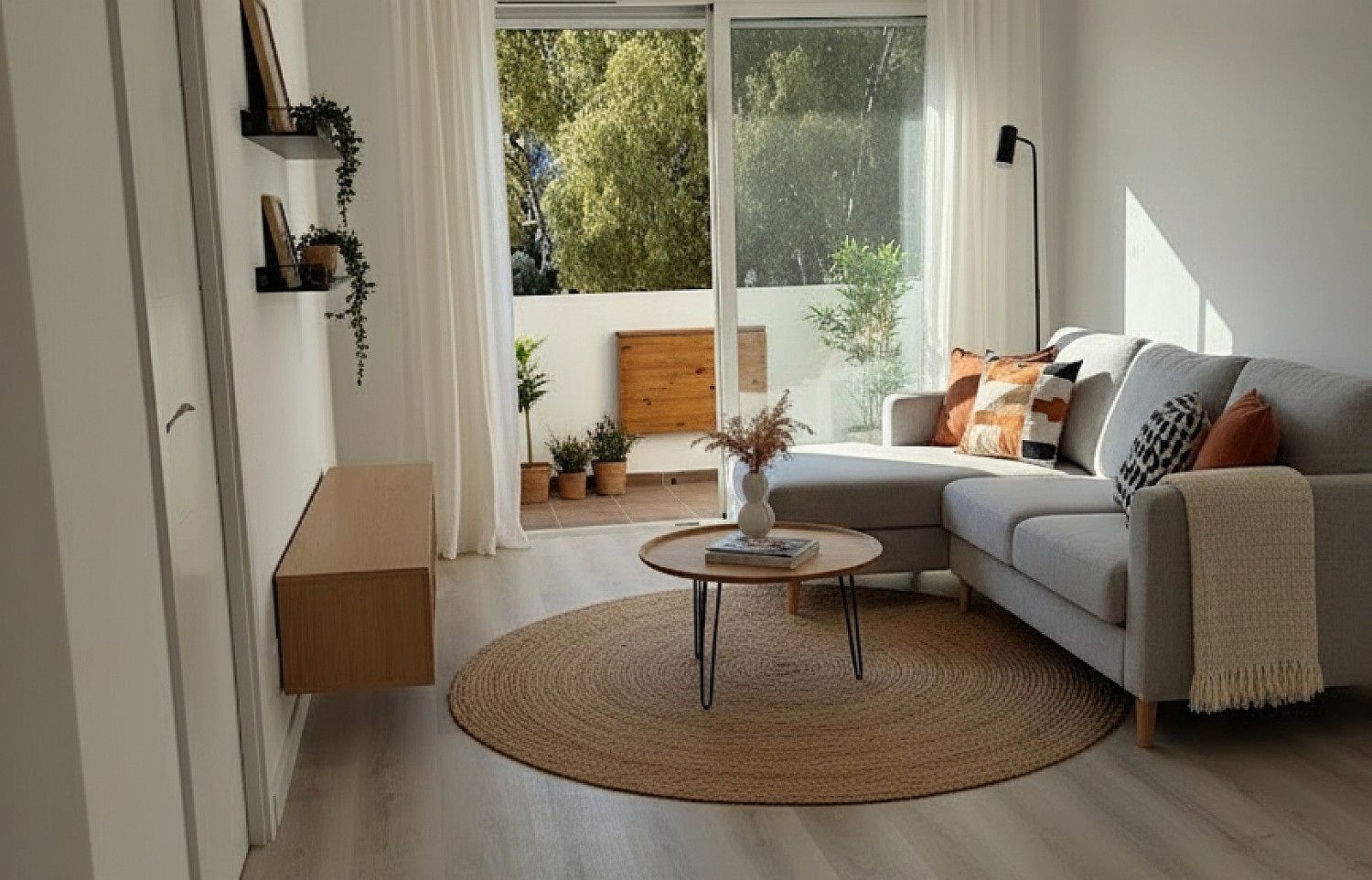 Living room of Flat for sale in  Barcelona Capital  with Heating, Parquet flooring and Furnished