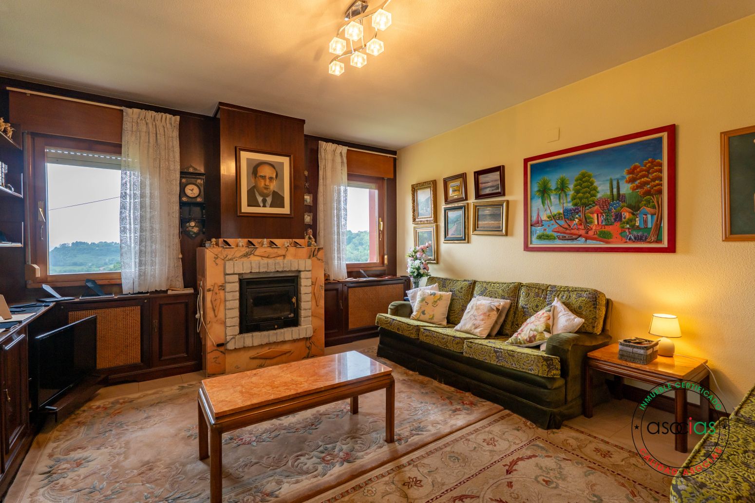 Living room of House or chalet for sale in Gijón   with Heating, Parquet flooring and Storage room