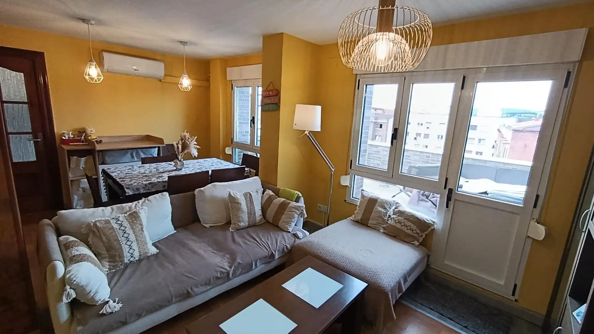 Living room of Attic for sale in Gijón   with Air Conditioner, Terrace and Furnished