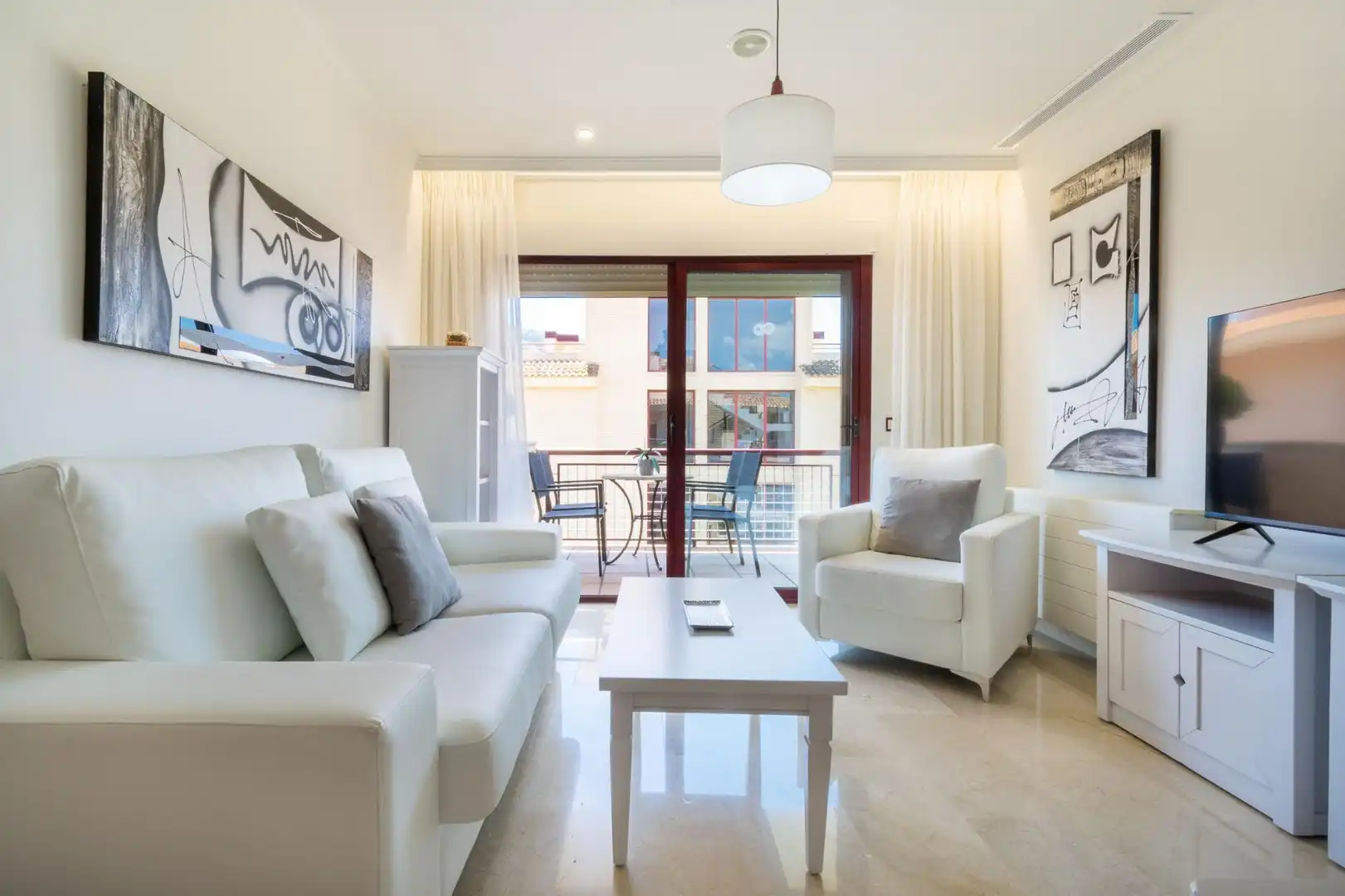 Sala de estar de Apartamento de alquiler en L'Alfàs del Pi con Aire acondicionado, Terraza y Amueblado