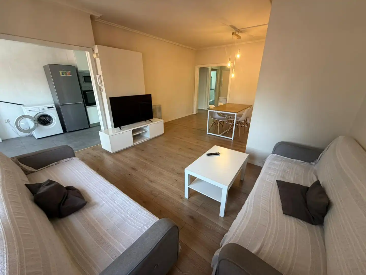 Living room of Flat for rent in Lleida  with Heating, Parquet flooring and Furnished