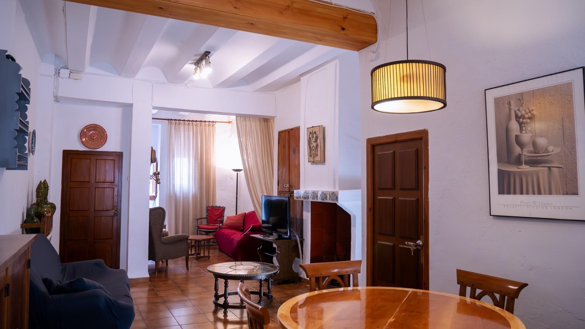 Sala d'estar de Finca rústica de lloguer en Bugarra amb Aire condicionat, Calefacció i Terrassa