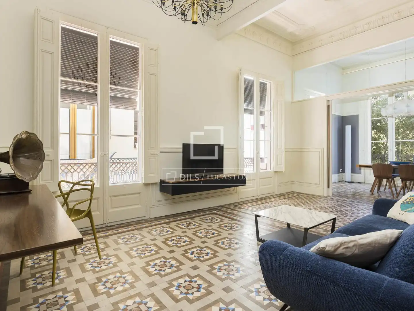 Living room of Flat for rent in Barcelona  with Air Conditioner, Furnished and Balcony