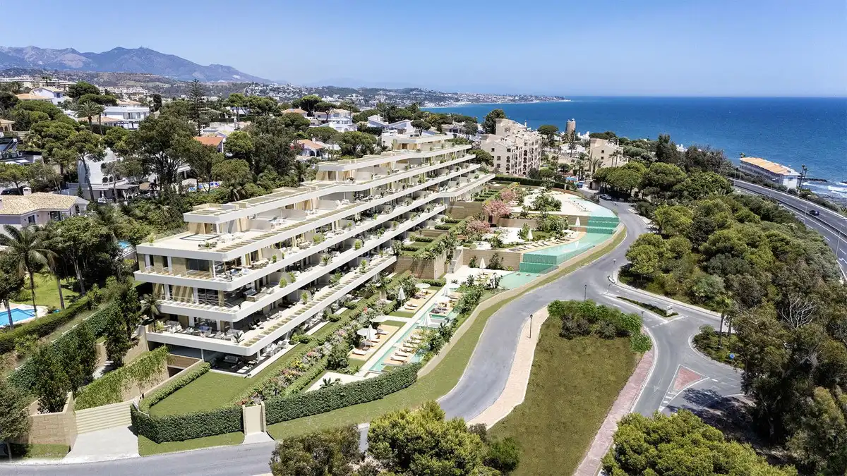 Vista exterior de Àtic en venda en Mijas amb Aire condicionat, Jardí privat i Terrassa