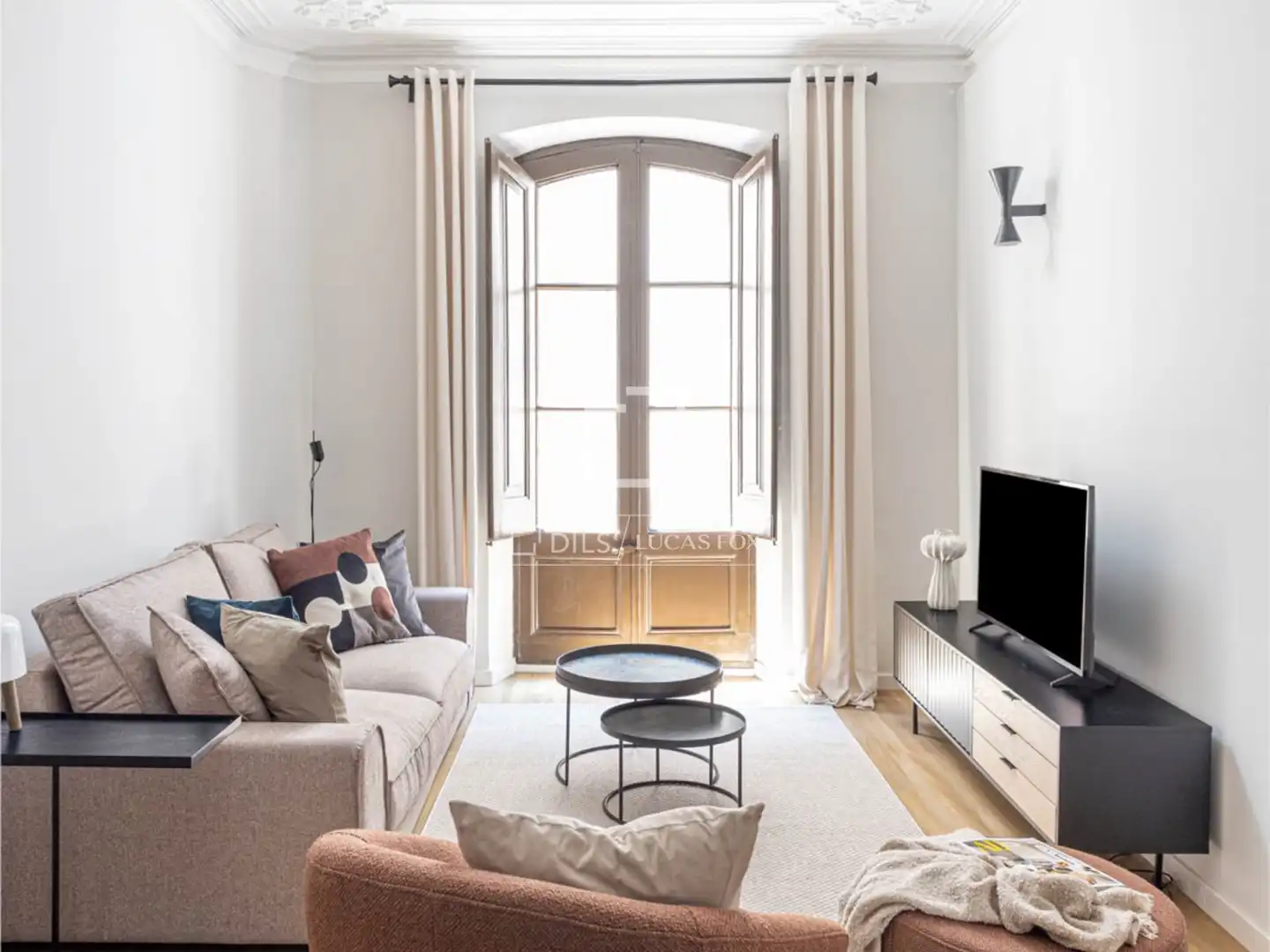 Sala de estar de Piso en venta en Barcelona con Aire acondicionado, Calefacción y Parquet