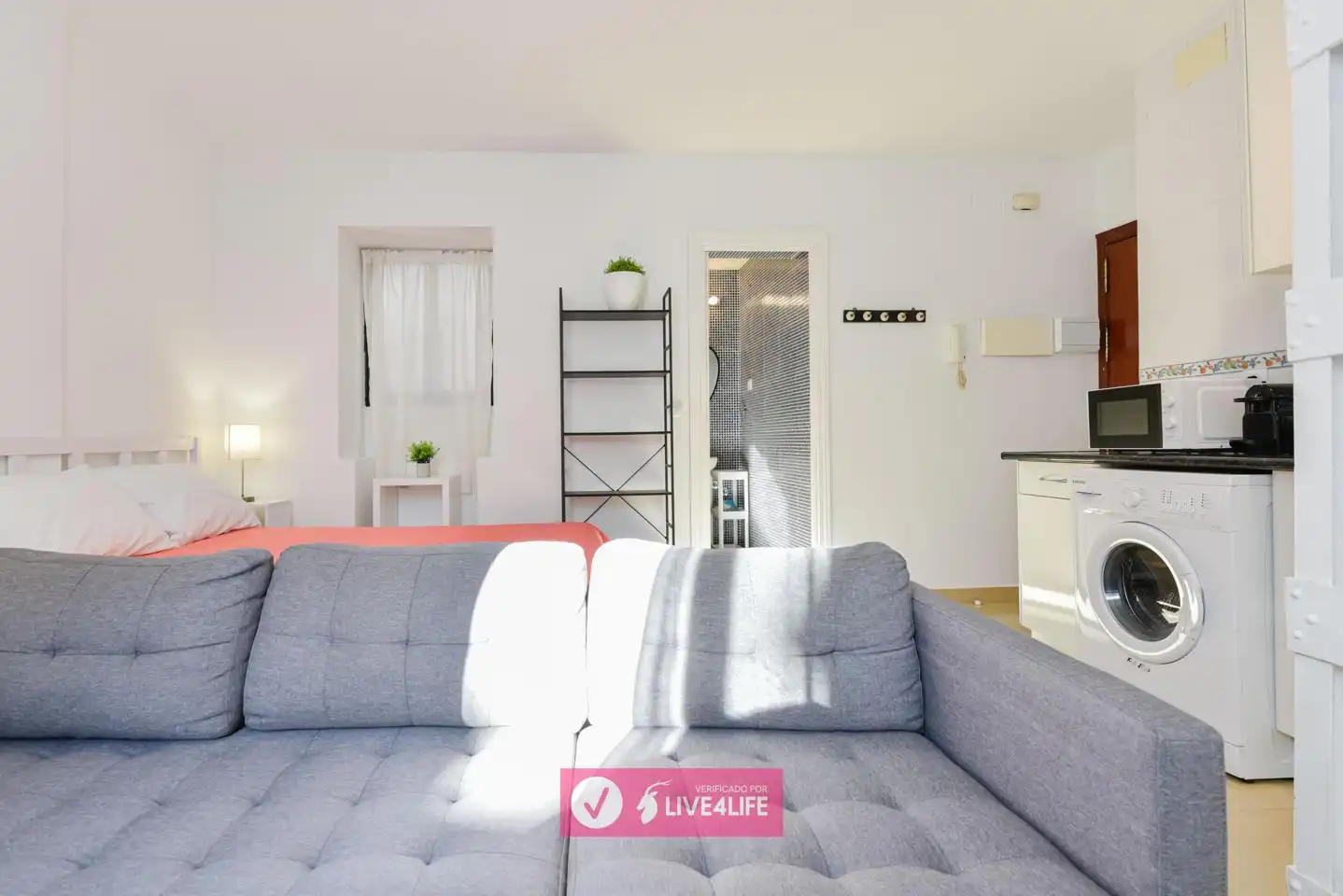 Sala d'estar de Estudi de lloguer en Sevilla amb Aire condicionat i Moblat