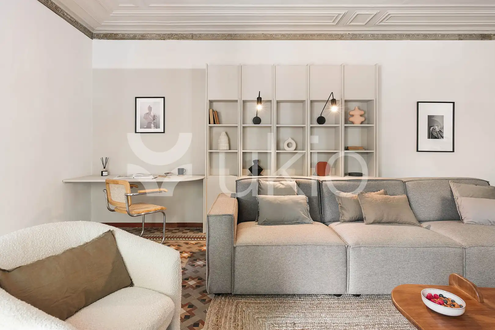 Sala de estar de Apartamento de alquiler en Barcelona con Calefacción, Terraza y Amueblado