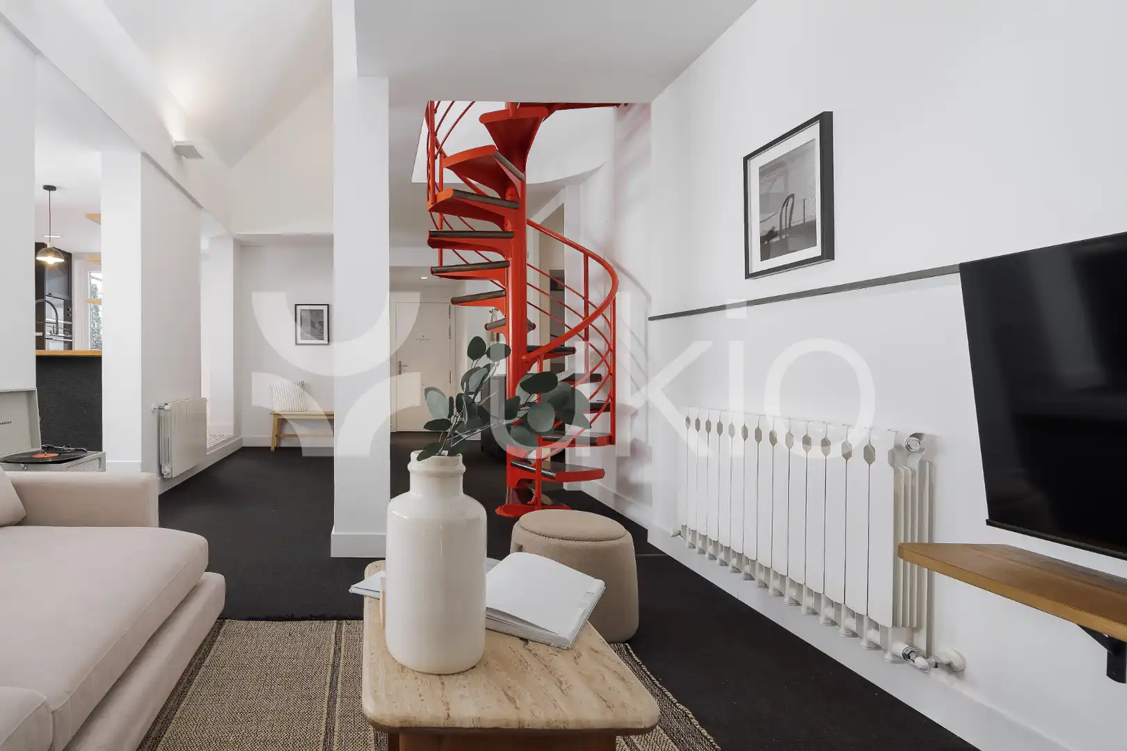 Sala de estar de Apartamento de alquiler en Madrid con Aire acondicionado, Calefacción y Terraza