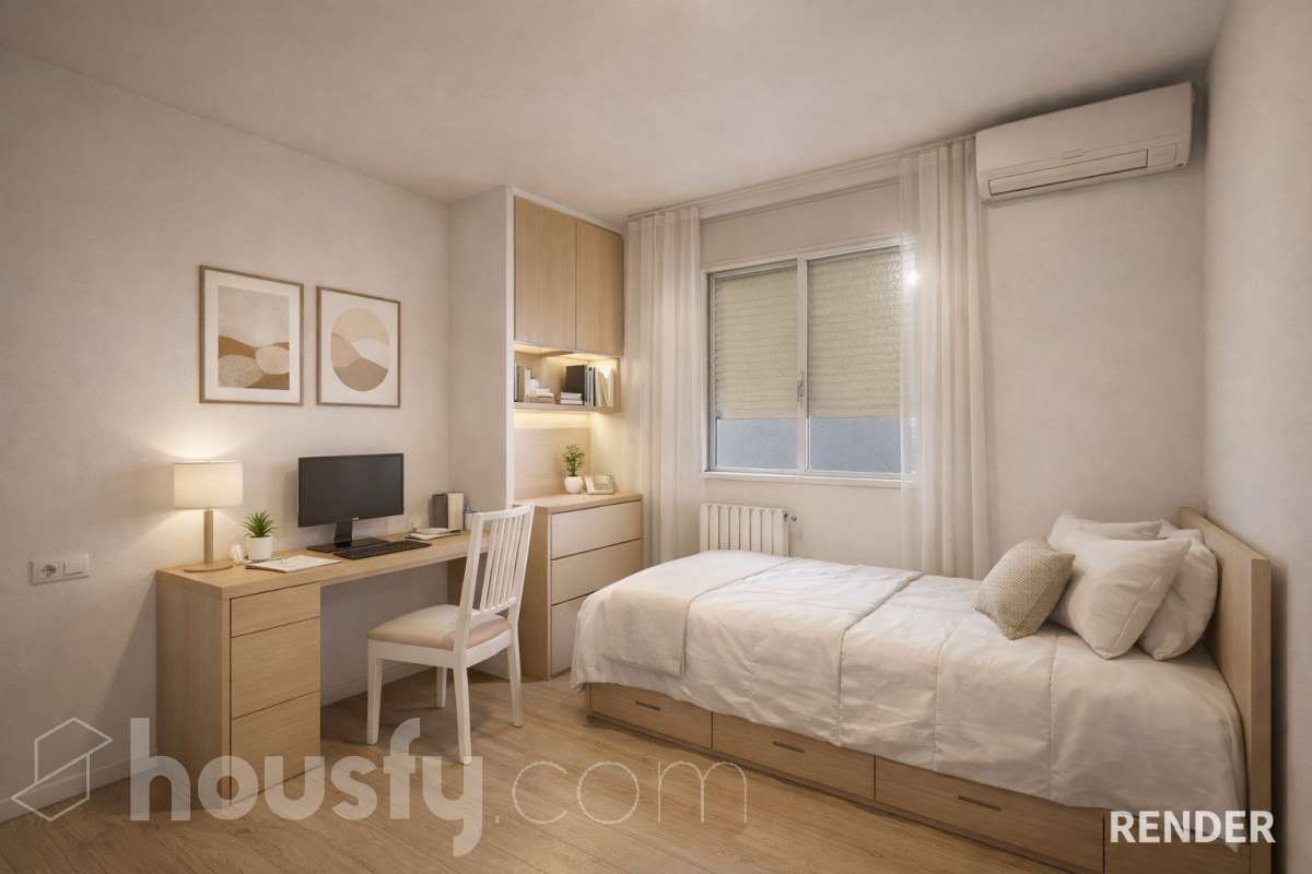 Bedroom of Flat for sale in  Madrid Capital  with Air Conditioner