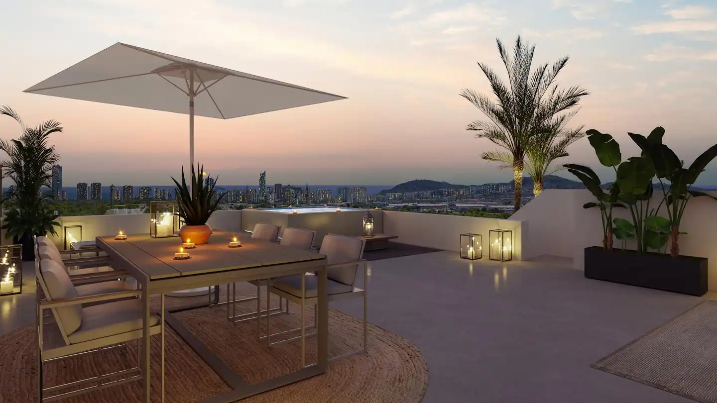 Terrasse von Erdgeschoss zum Verkauf in Finestrat mit Klimaanlage und Terrasse