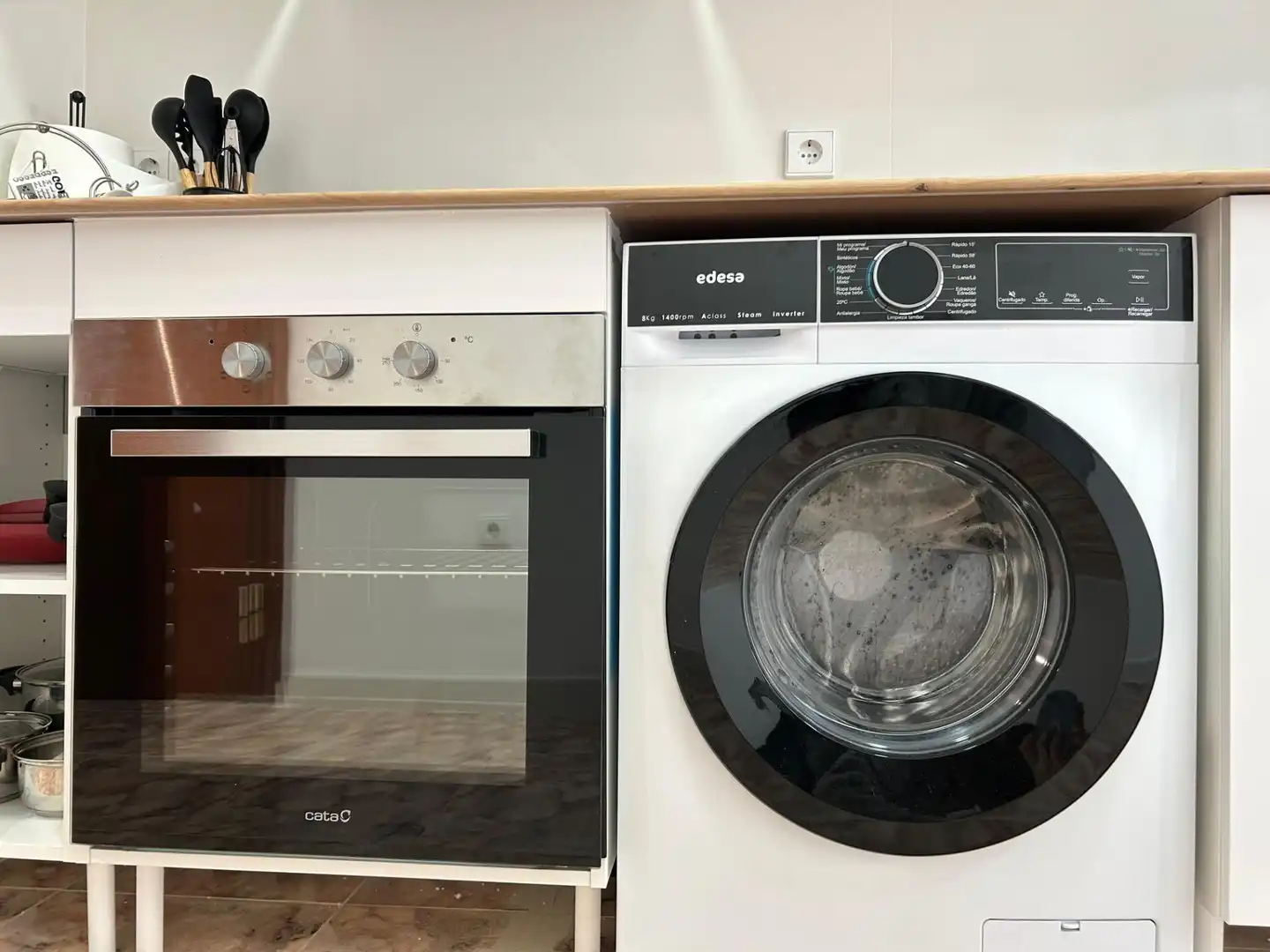 Cuina de Apartament de lloguer en La Pobla de Farnals amb Aire condicionat, Terrassa i Moblat