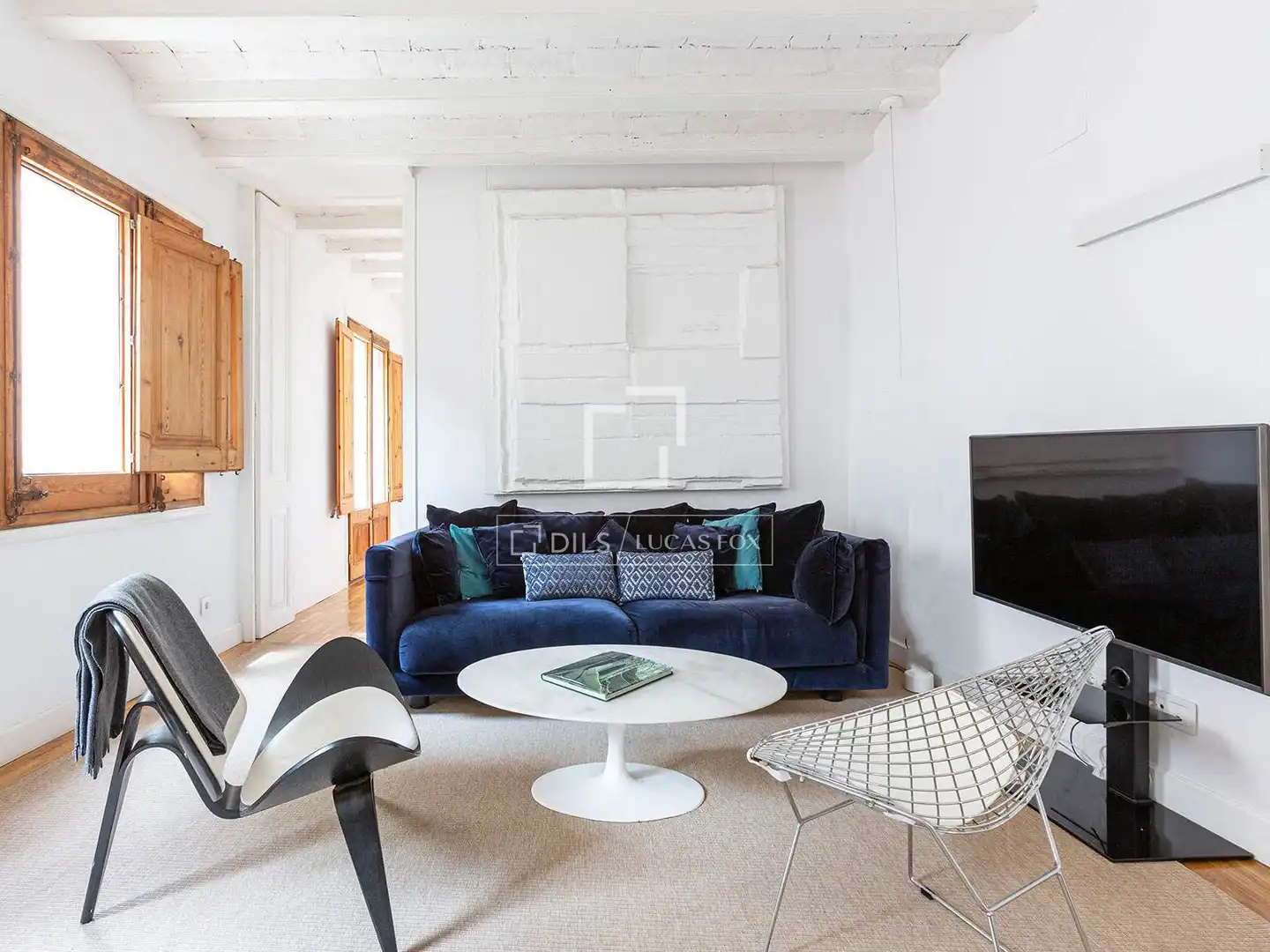 Sala de estar de Piso en venta en Barcelona con Aire acondicionado, Calefacción y Parquet