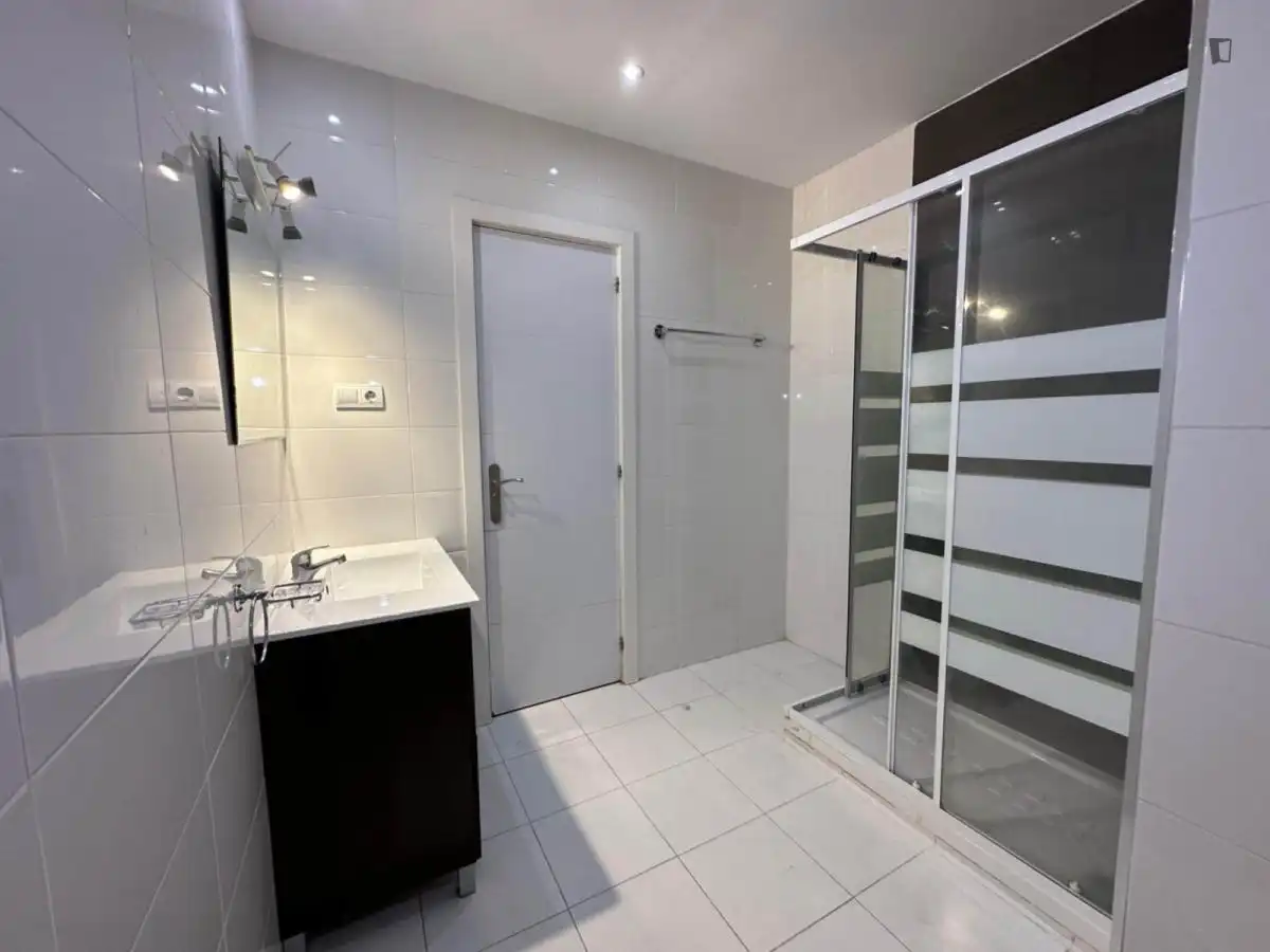 Baño de Apartamento para compartir en Madrid con Amueblado, Lavadora y Microondas