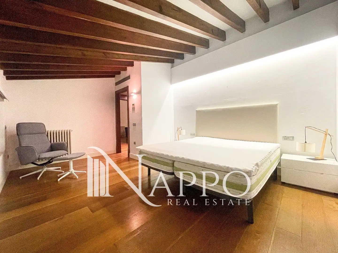 Schlafzimmer von Dachboden zur Miete in  Palma de Mallorca mit Klimaanlage und Heizung