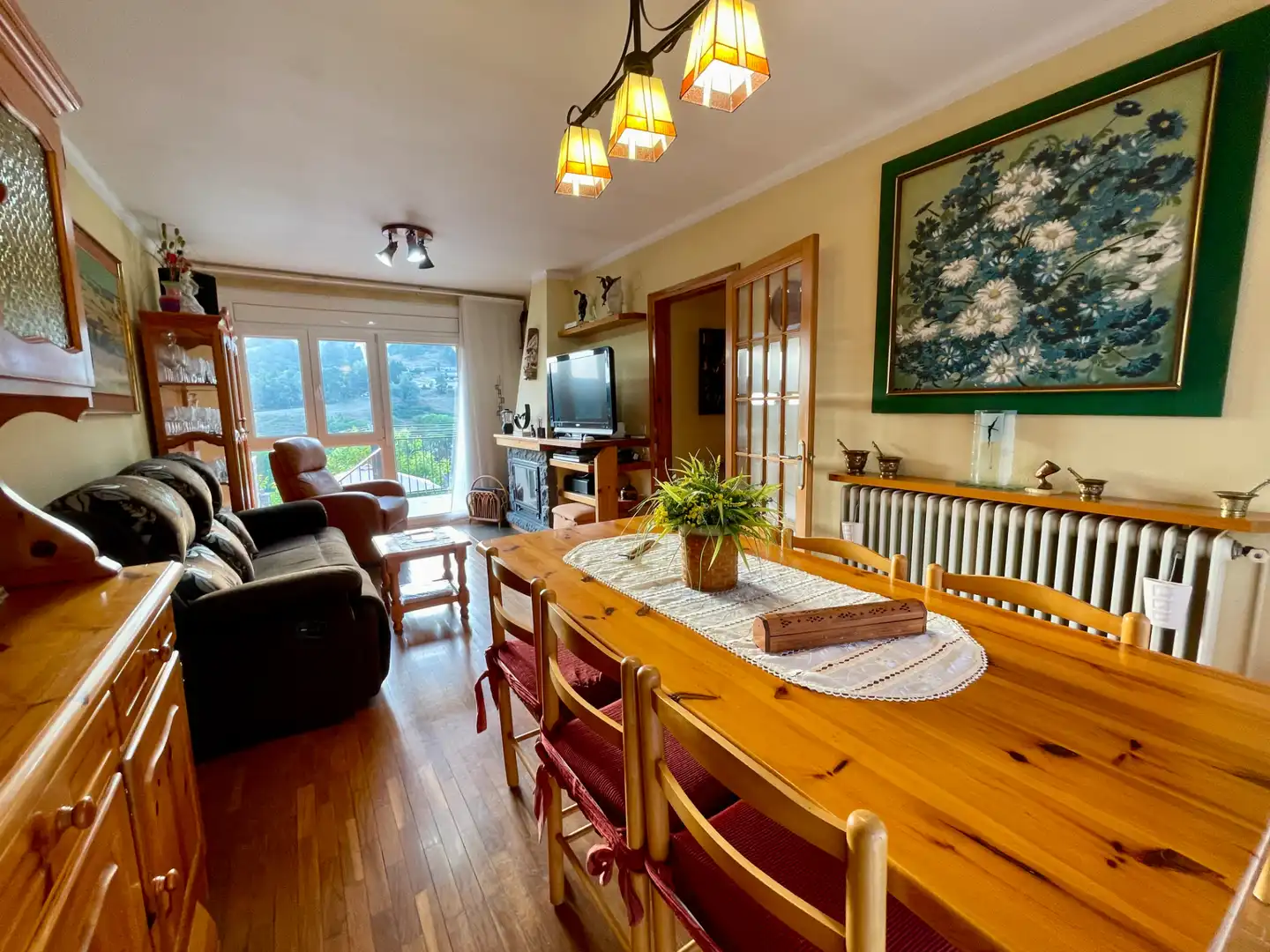 Sala de estar de Casa o chalet en venta en Sant Pau de Segúries con Aire acondicionado, Jardín privado y Terraza
