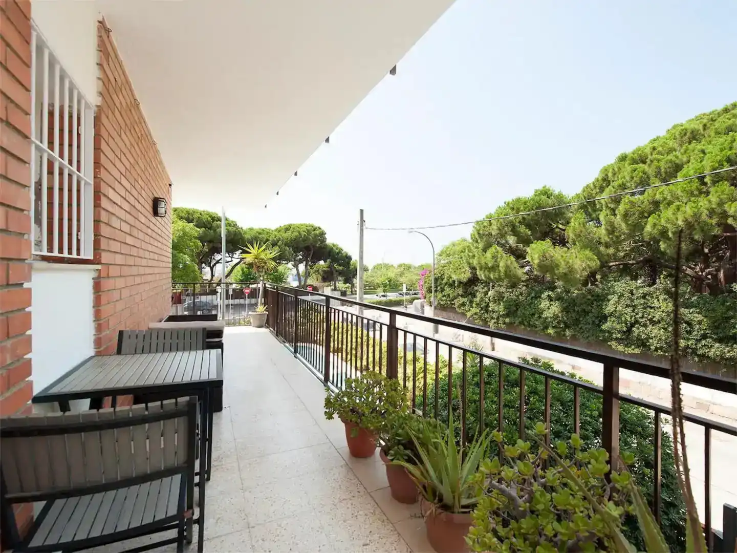 Terrasse von Wohnung zur Miete in Castelldefels mit Klimaanlage, Schwimmbad und Balkon