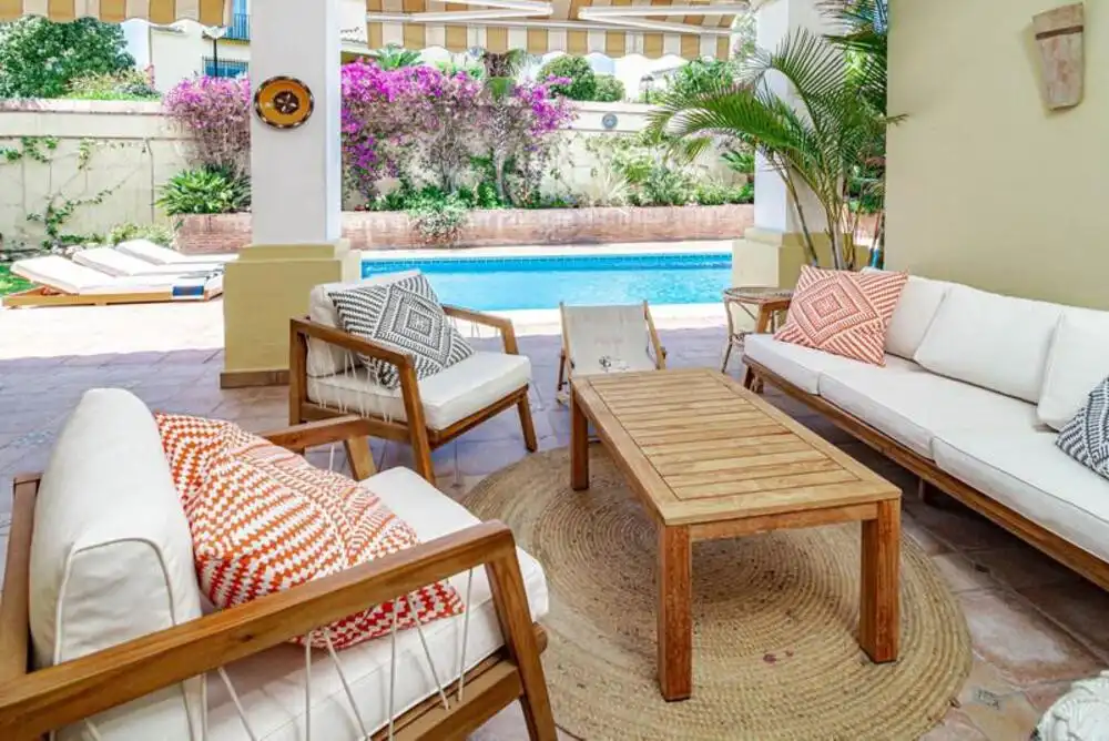 Terrassa de Casa adosada de lloguer en Marbella amb Aire condicionat, Jardí privat i Terrassa