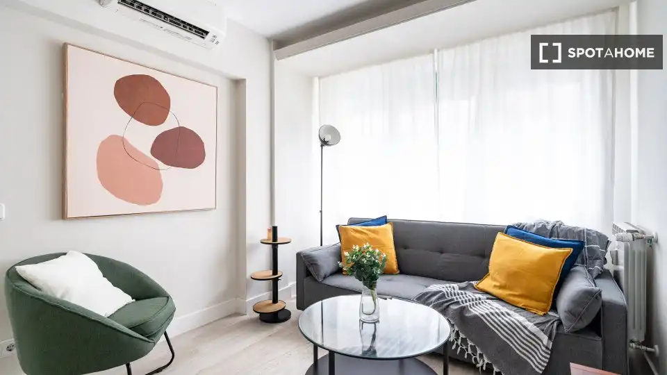 Sala de estar de Piso de alquiler en Madrid con Aire acondicionado, Calefacción y Amueblado