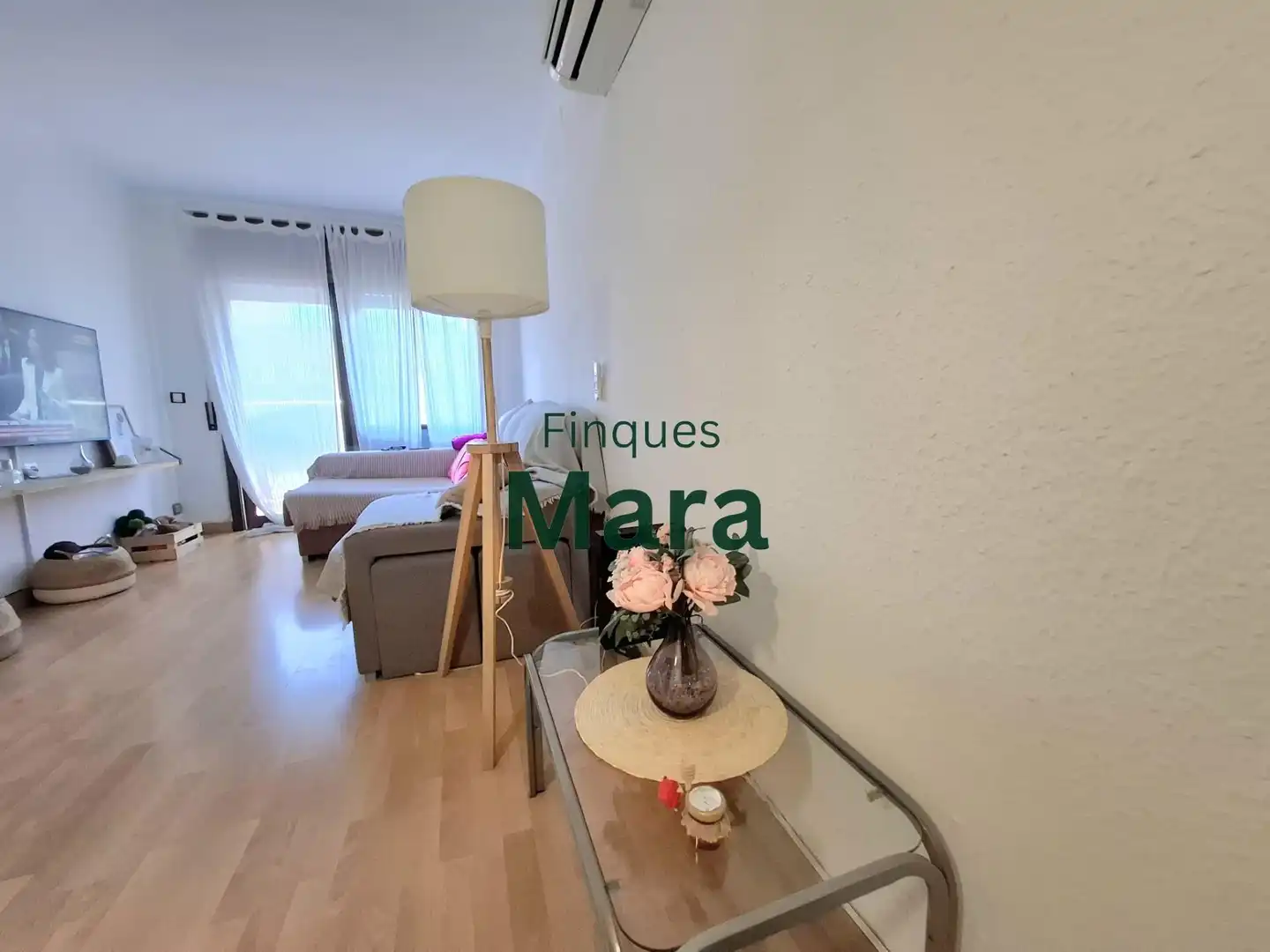 Sala d'estar de Pis en venda en Sant Boi de Llobregat amb Aire condicionat, Parquet i Balcó