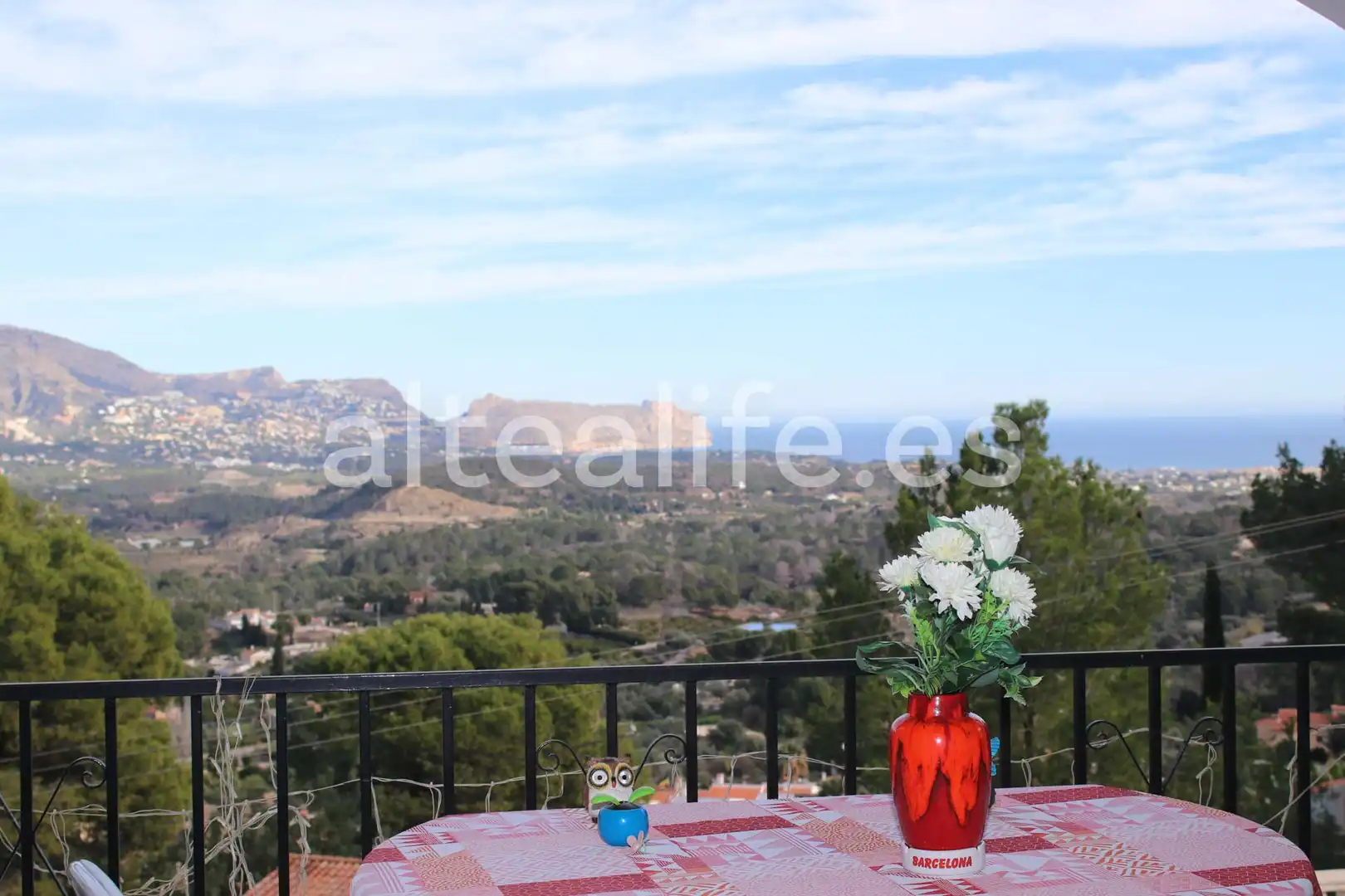 Vista exterior de Casa o xalet en venda en La Nucia amb Aire condicionat, Jardí privat i Terrassa