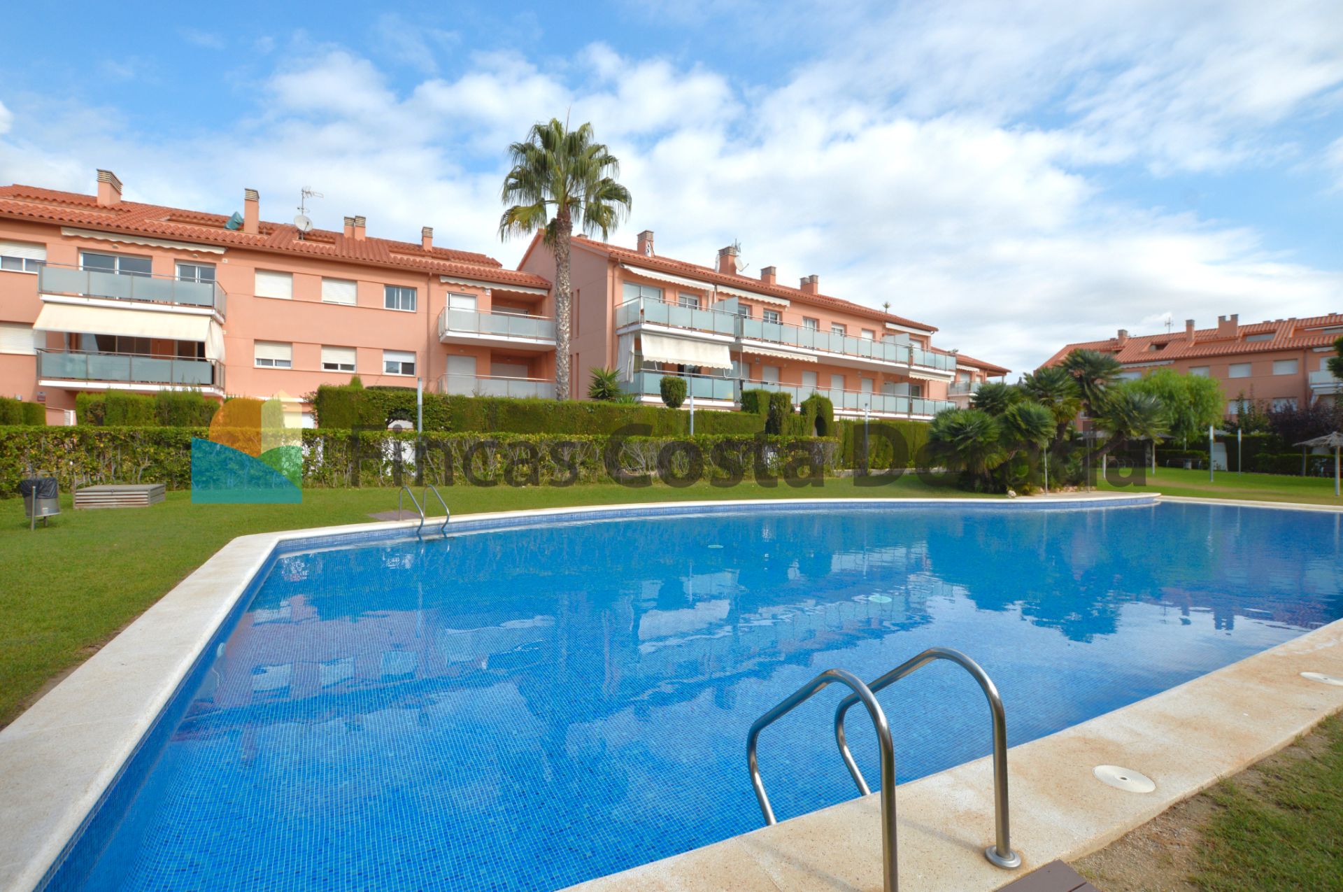 Swimming pool of Flat for sale in Cubelles  with Heating, Terrace and Storage room