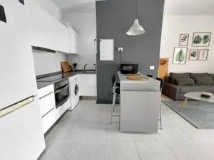Cuina de Apartament de lloguer en Las Palmas de Gran Canaria amb Terrassa, Moblat i Forn