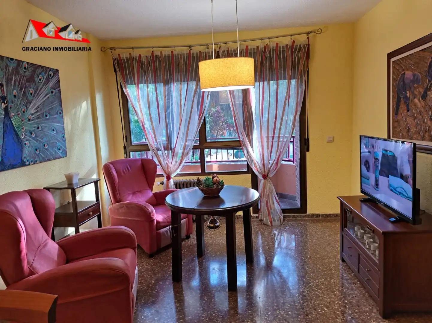 Sala de estar de Piso en venta en Albacete con Calefacción, Amueblado y Horno