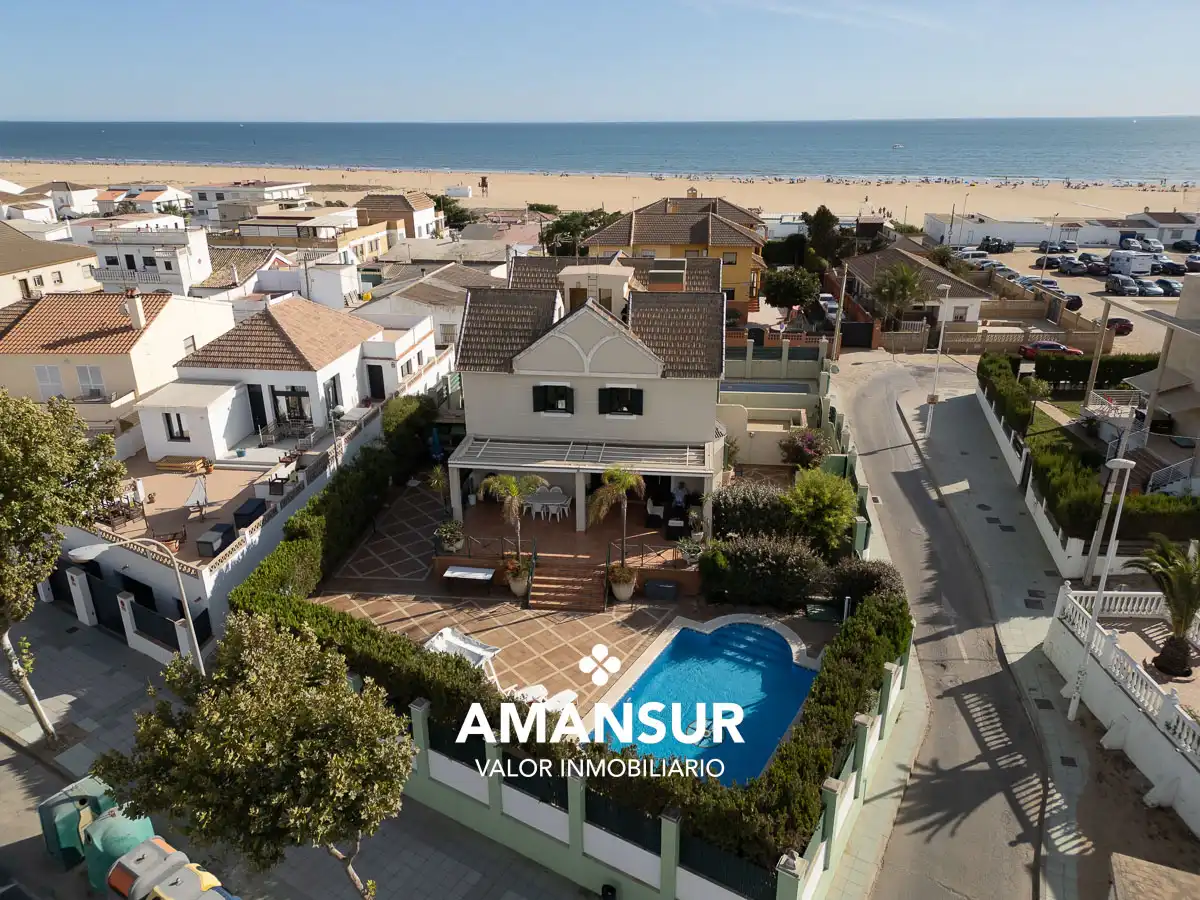 Exterior view of Houses for sale in Punta Umbría  with Heating, Terrace and Swimming Pool
